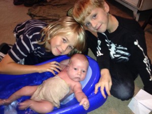 Them and their baby brother, Mauritz!  They are such good big brothers. :)